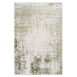 Loomed Sage Green Distressed Abstract Bedroom Living Area Rug 190X280Cm - thumbnail 1