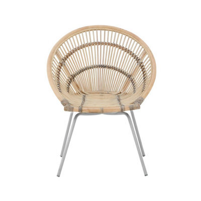 Premier Housewares Interiors By Premier Black Washed Natural Rattan Chair, Rustless Rattan Chair, Easy Cleaning Rattan Armchair - image 1