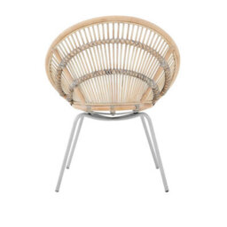 Premier Housewares Interiors By Premier Black Washed Natural Rattan Chair, Rustless Rattan Chair, Easy Cleaning Rattan Armchair - thumbnail 4