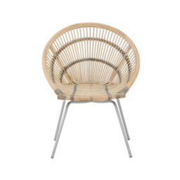 Premier Housewares Interiors By Premier Black Washed Natural Rattan Chair, Rustless Rattan Chair, Easy Cleaning Rattan Armchair