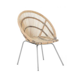 Premier Housewares Interiors By Premier Black Washed Natural Rattan Chair, Rustless Rattan Chair, Easy Cleaning Rattan Armchair - thumbnail 2
