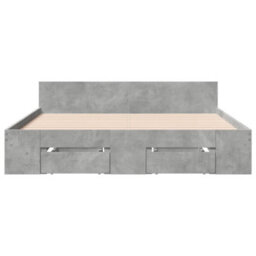Berkfield Bed Frame With Drawers Without Mattress Concrete Grey 120X190 Cm Small Double - thumbnail 4