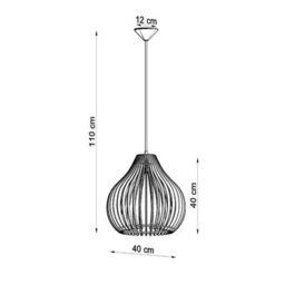 Luminosa Lighting Luminosa Aprilla Wire Frame Pendant Light Natural Wood E27 - thumbnail 4