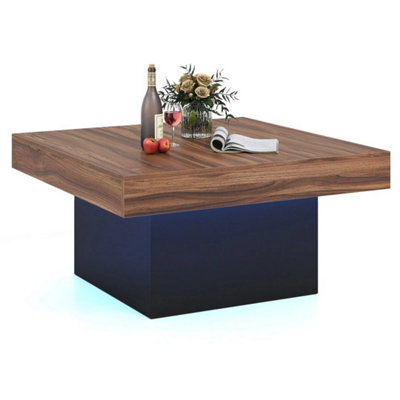 Coffee Table Square Center Table W/ Led Lights - image 1