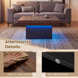 Coffee Table Square Center Table W/ Led Lights - thumbnail 4