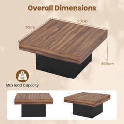 Coffee Table Square Center Table W/ Led Lights - thumbnail 2