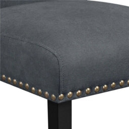 Deep Gray Dining Chairs Set Of 2 Button Tufted Upholstered Dining Chairs With Wing Design - thumbnail 6
