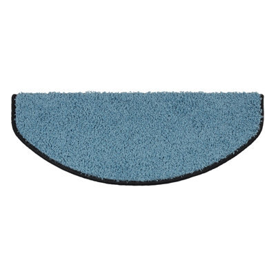 Floordirekt Sphinx Self Adhesive Edged Soft Shaggy Stair Tread Mat For Indoor Stairs Semicircular Light Blue 23.5 X 65 Cm - image 1