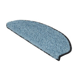 Floordirekt Sphinx Self Adhesive Edged Soft Shaggy Stair Tread Mat For Indoor Stairs Semicircular Light Blue 23.5 X 65 Cm - thumbnail 4