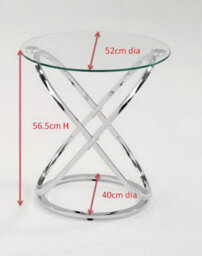 Aspect Furniture Monarch Clear Glass Round Coffee/side End Table With Chrome Base - thumbnail 3