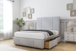 "Sloomy Lisbon Silver Naples Divan Bed Set 4 Drawers - 26"" Strutted   & 12"" Footboard 5' King" - thumbnail 3