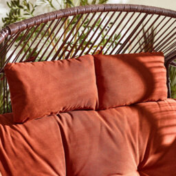 Furniturebox Orange Rattan Double Egg Chair 2 Seater Garden Egg Chair, Outdoor Double Egg Chair,  2 Seat Garden Chair + Free Cover - thumbnail 4