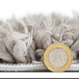 Grey Plain Modern Shaggy Easy To Clean Rug For Dining Room-160Cm X 220Cm - thumbnail 4