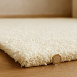 Uetian Cream Shaggy Rug Soft Dense Pile Modern Area Floor Rug (120X170 Cm) - thumbnail 2