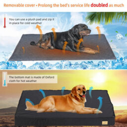 Bingopaw 105X70X10Cm Flat Dog Bed Pet Crate Cushion Mattress With Removable Cover Waterproof - thumbnail 5