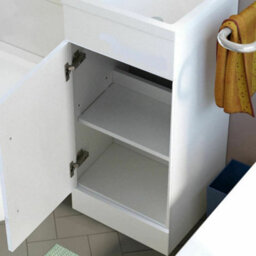 Nes Home White L-Shape Rh Small 900mm Vanity Unit Sink Toilet Bathroom Debra - thumbnail 5
