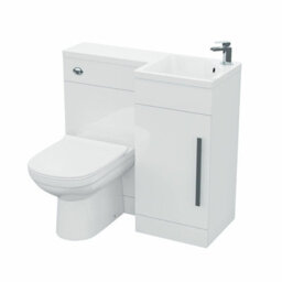 Nes Home White L-Shape Rh Small 900mm Vanity Unit Sink Toilet Bathroom Debra - thumbnail 7