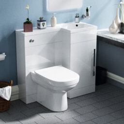 Nes Home White L-Shape Rh Small 900mm Vanity Unit Sink Toilet Bathroom Debra - thumbnail 3