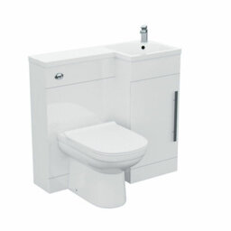 Nes Home White L-Shape Rh Small 900mm Vanity Unit Sink Toilet Bathroom Debra - thumbnail 8