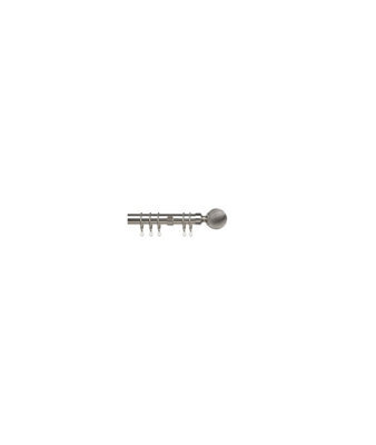 25-28mm Swirl Ball End Metal Curtain Pole Set - Chrome
