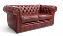 Chesterfield 2 Seater Old English Chestnut Leather Sofa Settee Bespoke In Classic Style - thumbnail 4