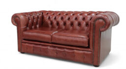 Chesterfield 2 Seater Old English Chestnut Leather Sofa Settee Bespoke In Classic Style - thumbnail 5