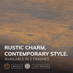 House Of Home Rustic Coffee Table 2 Tier Brown Living Room Table With Metal Frame For Home Decor 100 X 50 X 45Cm - thumbnail 3