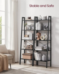 LEDREM Ladder Shelf, 5-Tier Bookshelf, Storage Rack, Bookcase, For Living Room, Kitchen, Bedroom - thumbnail 6