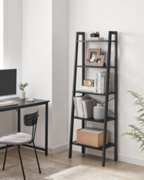 LEDREM Ladder Shelf, 5-Tier Bookshelf, Storage Rack, Bookcase, For Living Room, Kitchen, Bedroom - thumbnail 4