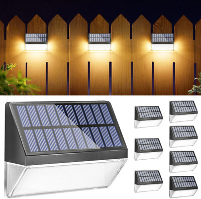 6Pack Outdoor Solar Fence Lights Solar Fence Lights Warm Color Fence Lights Solar Blue Yellow Solar Lights