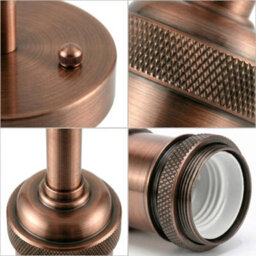 Industrial Semi Flush Light E27 Lamp Holder Retro Single Head Ceiling  Lamp Holder 110-240V - thumbnail 8