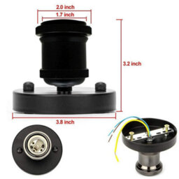 Industrial Semi Flush Light E27 Lamp Holder Retro Single Head Ceiling  Lamp Holder 110-240V - thumbnail 6
