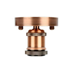 Industrial Semi Flush Light E27 Lamp Holder Retro Single Head Ceiling  Lamp Holder 110-240V - thumbnail 1
