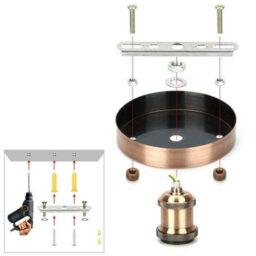 Industrial Semi Flush Light E27 Lamp Holder Retro Single Head Ceiling  Lamp Holder 110-240V - thumbnail 5