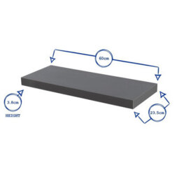 Harbour Housewares Grey Modern Floating Wall Shelf - 60Cm - thumbnail 3