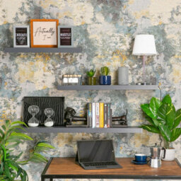 Harbour Housewares Grey Modern Floating Wall Shelf - 60Cm - thumbnail 7