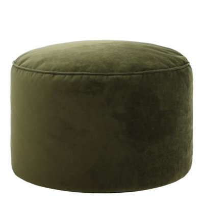 icon Milano Classic Velvet Bean Bag Chair Olive Green Bean Bags - image 1