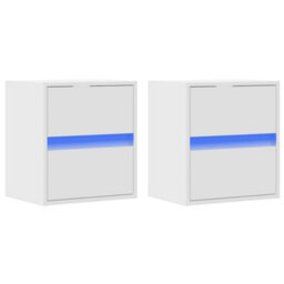 Berkfield Tv Wall Cabinets With Led Lights 2 Pcs White 41X31X45 Cm - thumbnail 3