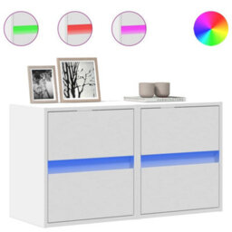 Berkfield Tv Wall Cabinets With Led Lights 2 Pcs White 41X31X45 Cm - thumbnail 2