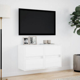 Berkfield Tv Wall Cabinets With Led Lights 2 Pcs White 41X31X45 Cm - thumbnail 4