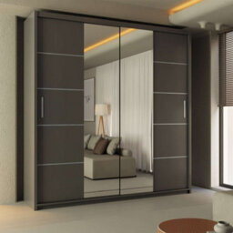 Sliding Wardrobes 4 u LTD Sliding Wardrobes 4U Baron Sliding Mirror Door Wardrobe In Sizes & 3 Colors - Grey 180Cm - thumbnail 1