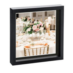 "Nicola Spring 10 X 10"" Photo Frame - Black/black Mount - 3D Photo Frame Picture Frame Box Portrait Display Case (8 X 8"" Mount)" - thumbnail 1