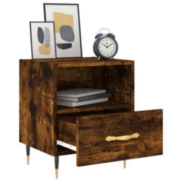 Berkfield Bedside Cabinets 2 Pcs Smoked Oak 40X35X47.5 Cm Engineered Wood - thumbnail 4