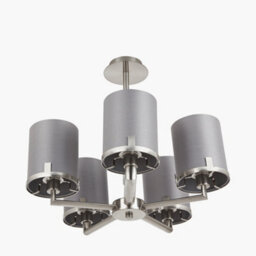 Pacific Lifestyle Midland Brushed Nickel And Grey Marble Effect 5 Arm Pendant - thumbnail 5