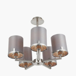 Pacific Lifestyle Midland Brushed Nickel And Grey Marble Effect 5 Arm Pendant - thumbnail 4