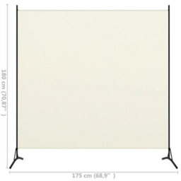 Berkfield 1-Panel Room Divider Cream White 175X180 Cm - thumbnail 5