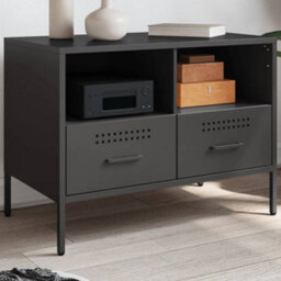 Berkfield Tv Cabinet Black 68X39X50.5 Cm Steel - thumbnail 1