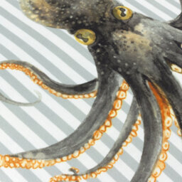 Evans Lichfield Salcombe Octopus Piped Polyester Filled Cushion, Blue, 43 X 43Cm - thumbnail 5