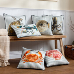 Evans Lichfield Salcombe Octopus Piped Polyester Filled Cushion, Blue, 43 X 43Cm - thumbnail 6