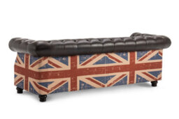 Faux Leather Brown 3 Seater Union Jack Chesterfield Sofa - thumbnail 6